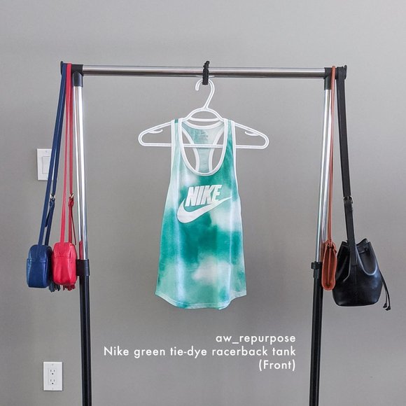 Nike Green/Blue Tie-Dye Racerback Tank Women Small - Picture 3 of 11